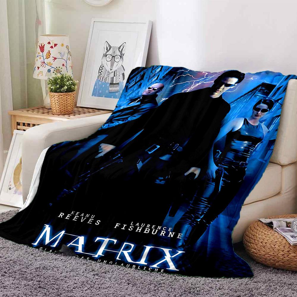 1pc Matrix Keanu Reeves Flannel Blanket Soft Warm Throw for Home, Office, Travel, All-Season Cozy Bedding GiftL1194 80cmx120cm(31inx47in)
