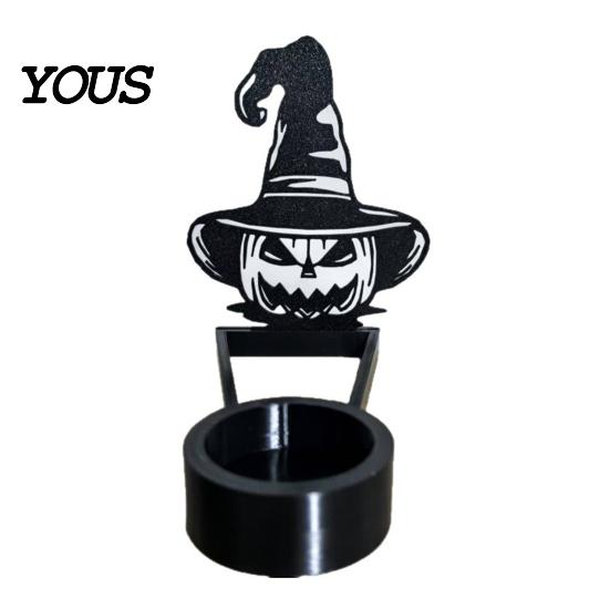Bat Table Ornament Halloween Shadow Candle Holder, Funny Pumpkin Ghost Reaper Candlestick Decoration, Seasonal Party Supplies Metal Tea Light