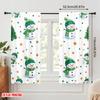 2pcs,2D Plane Printing Curtains Comfortable Snowman 100% Polyester (without Rod) Festive Use for Living Room and Bedroom, Home