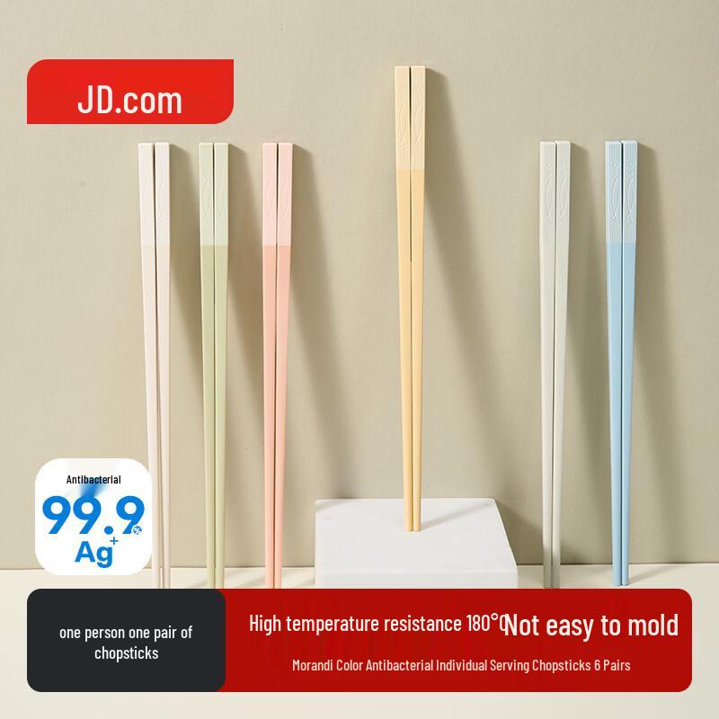 JD Zhizao Alloy Antibacterial Non-slip Chopsticks Set