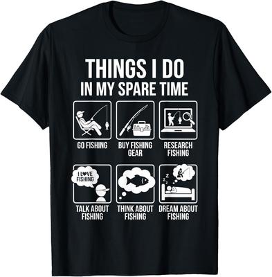 Things I Do In My Spare Time Funny Fishing Humor Outdoor Angler Unisex Tee