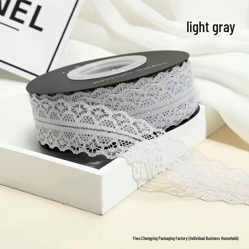 3cm Lace Edge Ribbon for Bouquet & Cake Decor, DIY Bow Streamer - Flower Design 25 & 50 Size