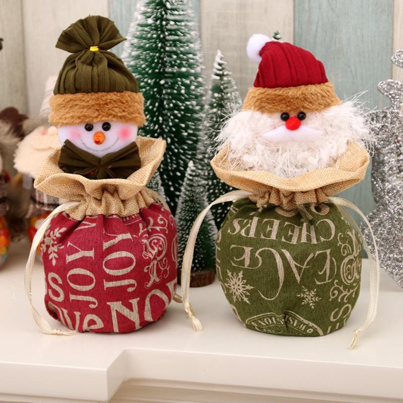 Large Christmas Children's Gift Bag Linen Apple Bag Christmas Eve Goodie Bag Gift Bag