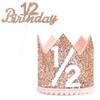 Samcos Half Birthday Decorative Birthday Hat Half Birthday Cake Set of 2 Half Year Old Crown Birthday Hat Baby Crown Cake Insert Card Celebration Phot