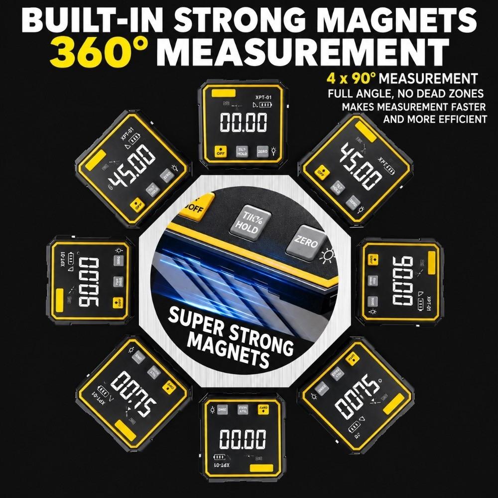 Four Side Magnetic Laser Inclinometer Dual Laser Cross Line Slope Meter For Carpentry