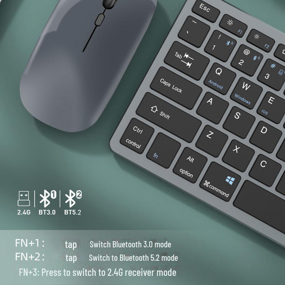 Leises, wiederaufladbares Bluetooth-Tastatur- und -Maus-Set für Büro, Gaming und den Heimgebrauch