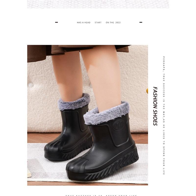 Ladies' Anti Slip Waterproof Warm Cotton Shoes Snow Boots Kitchen Outdoor Car Wash Cold Storage Work Shoes