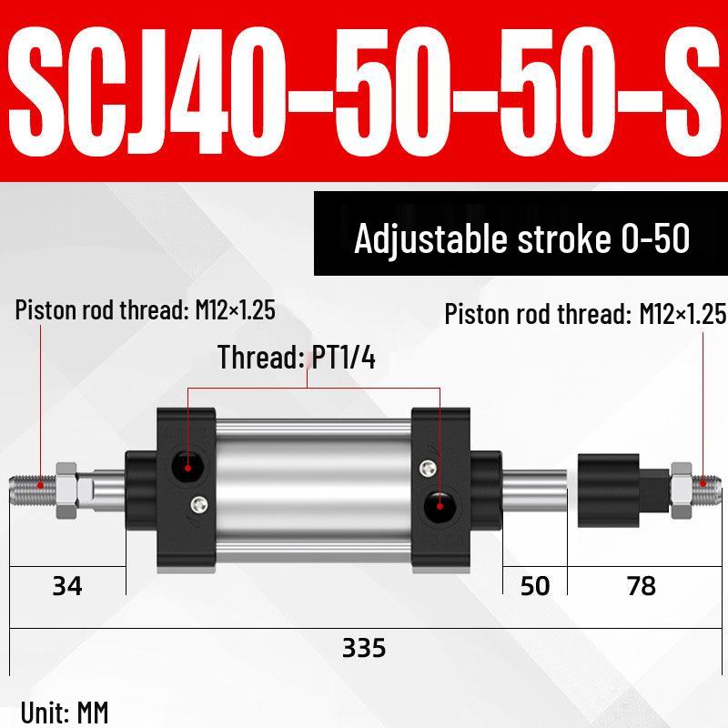 SCJ Adjustable Stroke High Thrust Pneumatic Cylinder SCJ32-160