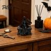 Gothic Crow Queen Figurine 3D Printed Figurine, Cloaked Robe Statue with Detailed Ornate Collectible Crow, Spooky Desktop Ornament for Home