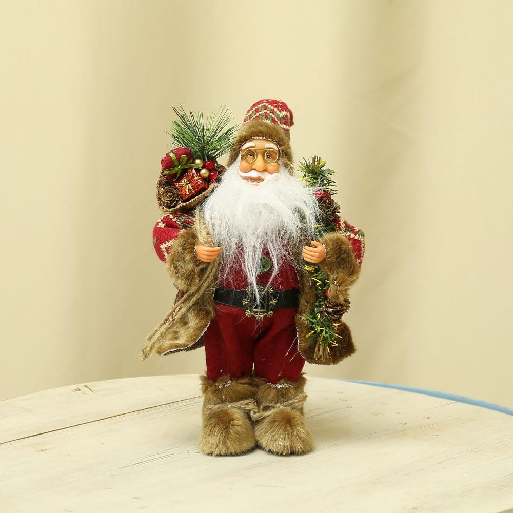 Wear Glasses Santa Claus Figurine 12 in Christmas Ornaments Classic Santa Doll  Kids