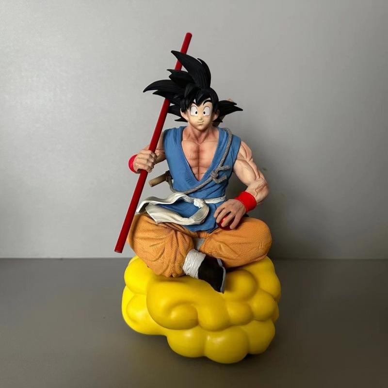 Dragon Ball surrounding BT somersault cloud Wukong figure, sitting with a stick Wukong model tide play ornament toy gift