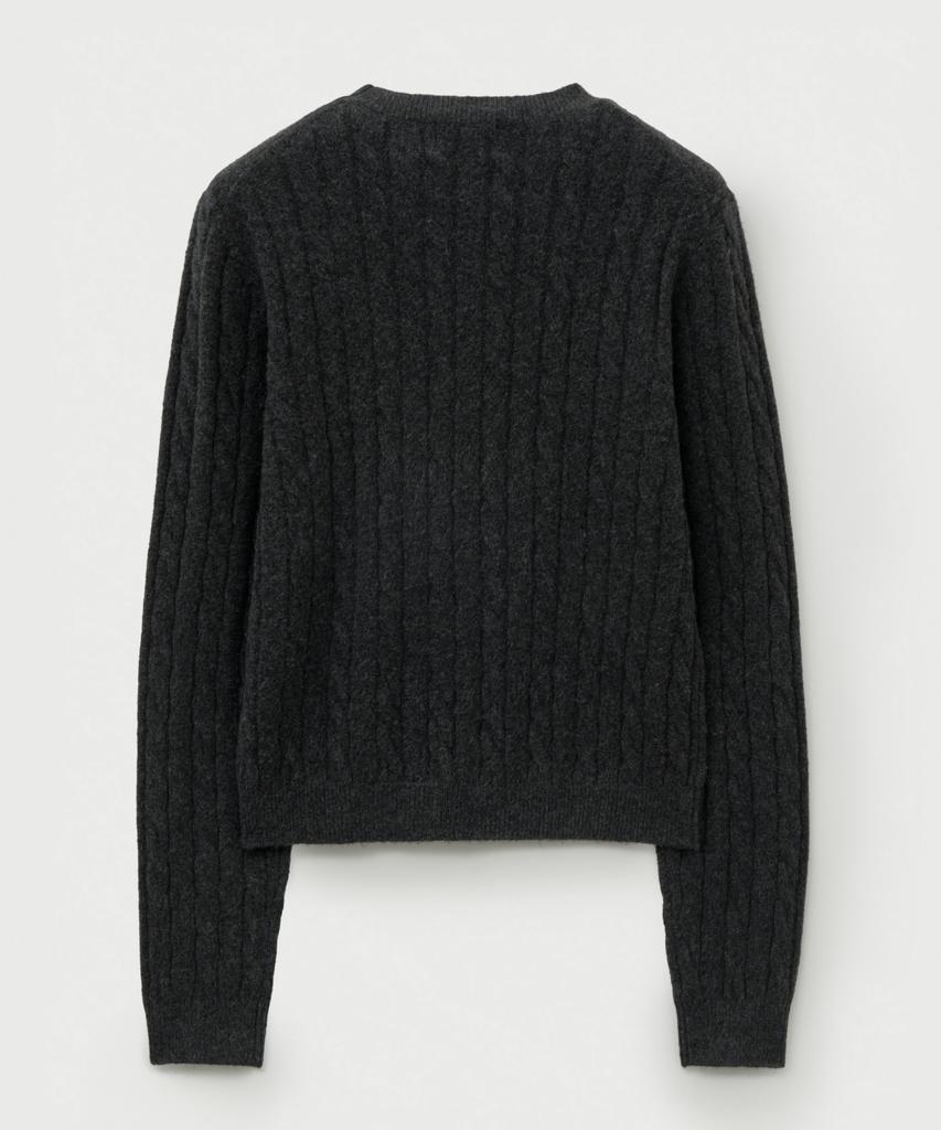 Seteo (W) Soft Touch Cable Crew Neck Knit Charcoal