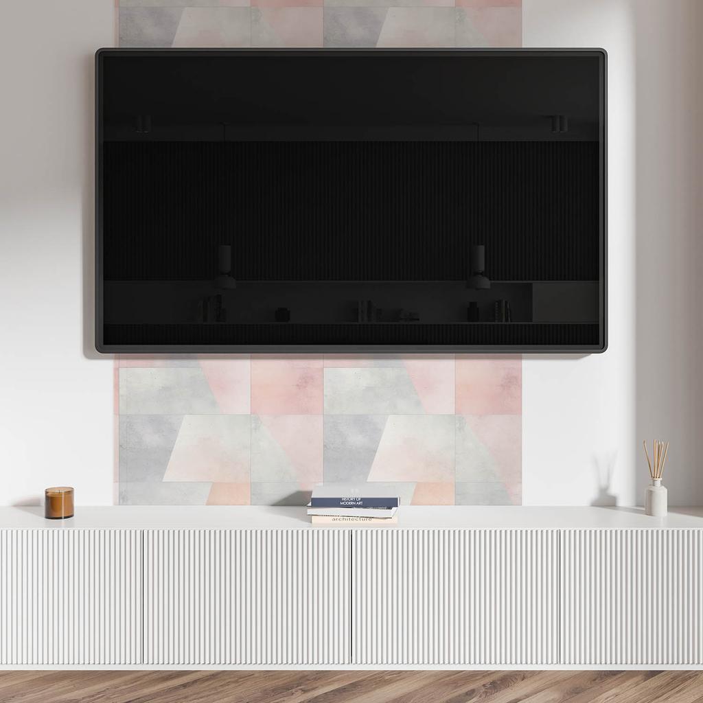 Panel Winylowy Z Wzorem Do Salonu Samoprzylepny 120X60 Cm Geometria W Pastelach