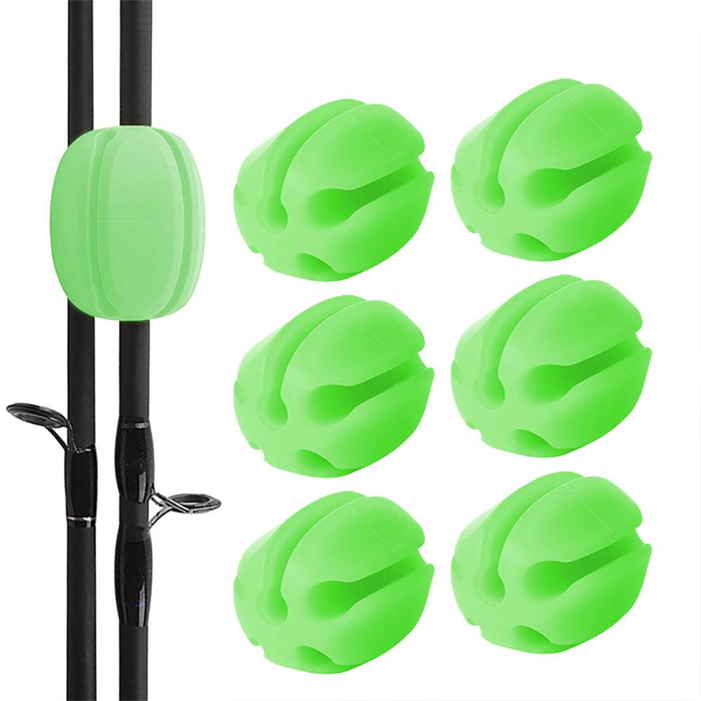 6pcs Silicone Fishing Rod Holder Straps 5 Hole Lightweight Fishing Tackle Ties Fishing Accessories