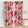Set Of 2 Artistic Pink Hand Painted Heart Shaped Curtains Style Bedroom Living Room Decorative Drawbar Pockets Curtain Polyester Perfect For