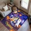 Bluey Halloween Party Customize Your Name Area Rug Design for Kitchen Foyer Outdoor Living Rooms Antislip Carpet Anime Office Decor Best for Christmas