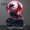 Creative Desk Ornament 2D Acrylic Dragon Moon Crystal Ball Sculpture Figurine, Waterproof Western Dark Fantasy Art Display Themed for Living