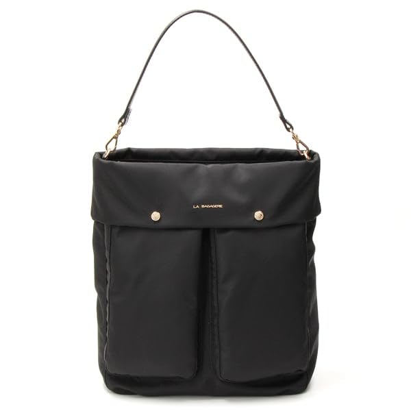 

Shoulder Bag with Double Front Big Shoulder Black [Lava Gerry] Pockets, 2-Way Bag, (10)