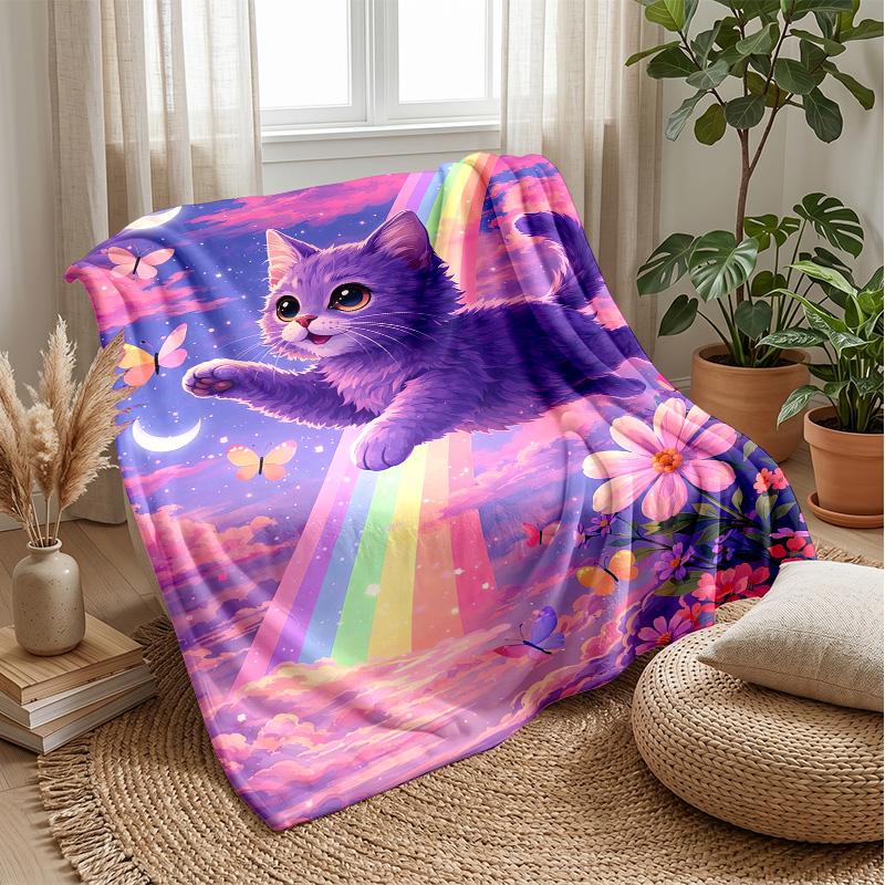 Playful Kittens Scene Theme blanket Lightweight Warm Flannel Blanket Decorative Throw Blanket for Home Decoration