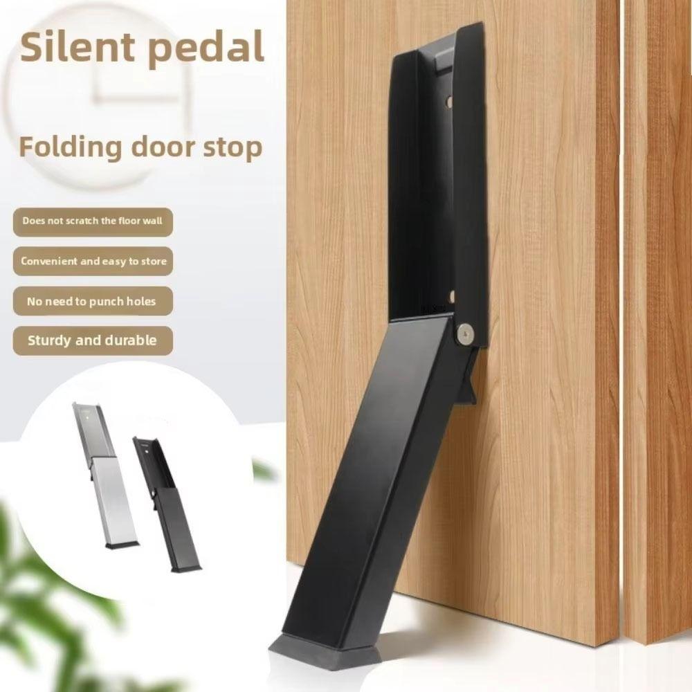 Self Adhesive Flip Door Stopper Kick Down Door Stop Folding Foot Pedal Door Positioner  Heavy Duty