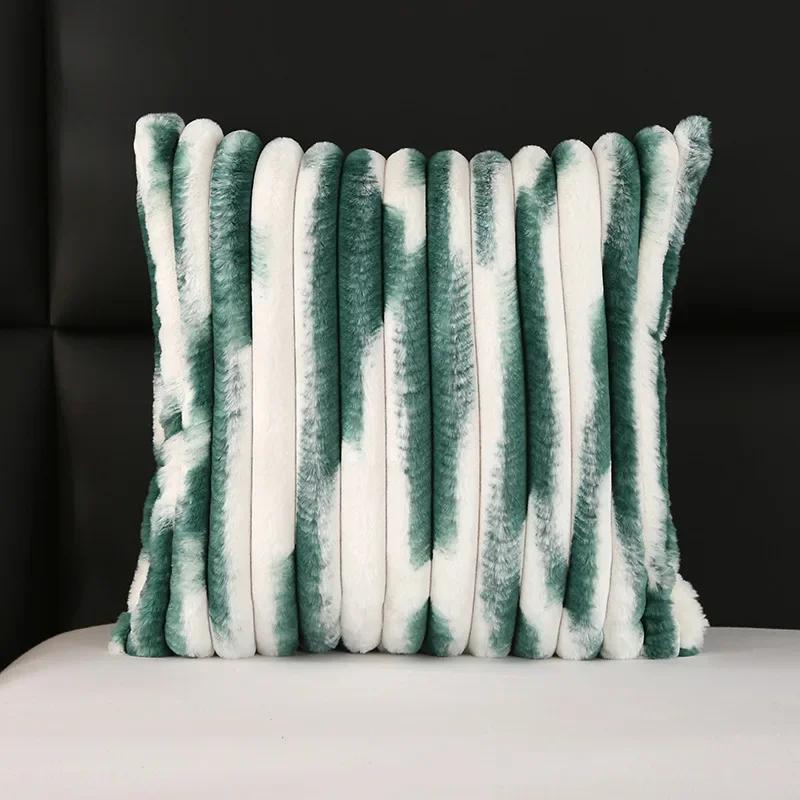 

Faux Rabbit Fur Cushion Cover 45x45cm Super Soft Fluffy Shaggy Pillows Cover Home Decor Pillow Case Plush Fur Cushion Covers 45x45cm зелений