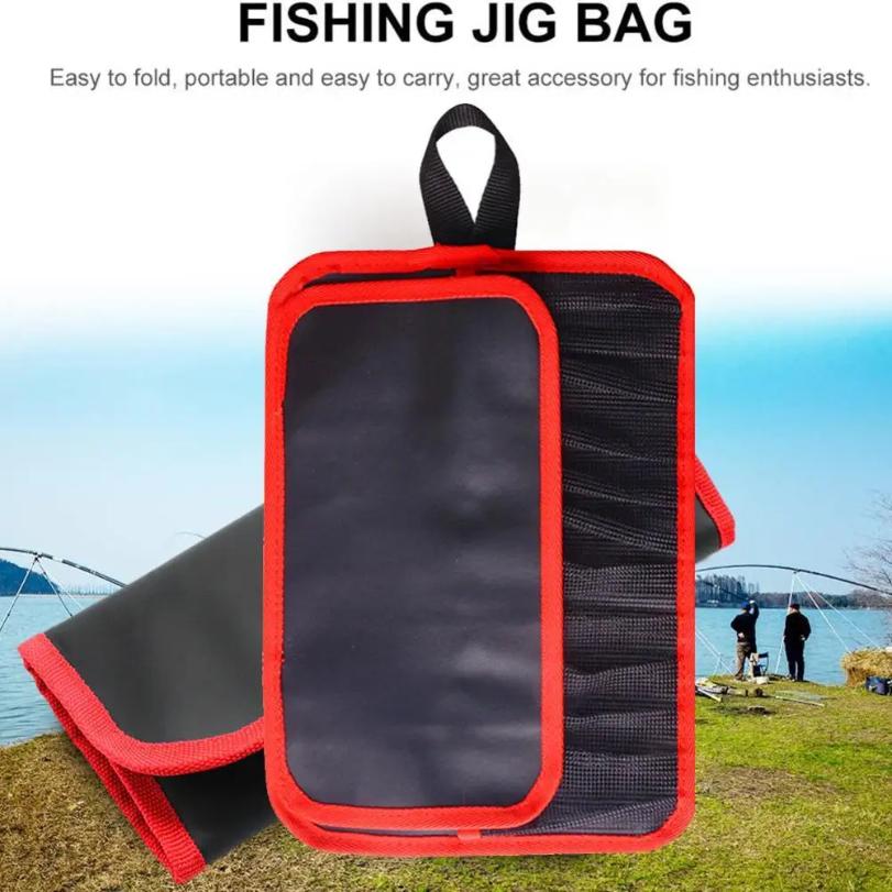 Fishing Lure Bag 12 Slots Fishing Bag Lure Organizer Bait Storage Bag Waterproof Adjustable Fishing Lure Jig Pocket Fishing Gear