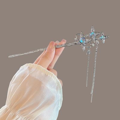 New Chinese Style Starry Sky Moonstone Ancient Style Hair Sticks Hairpin Hanfu Headwear Simple Daily Cheongsam Chinese Style Hair