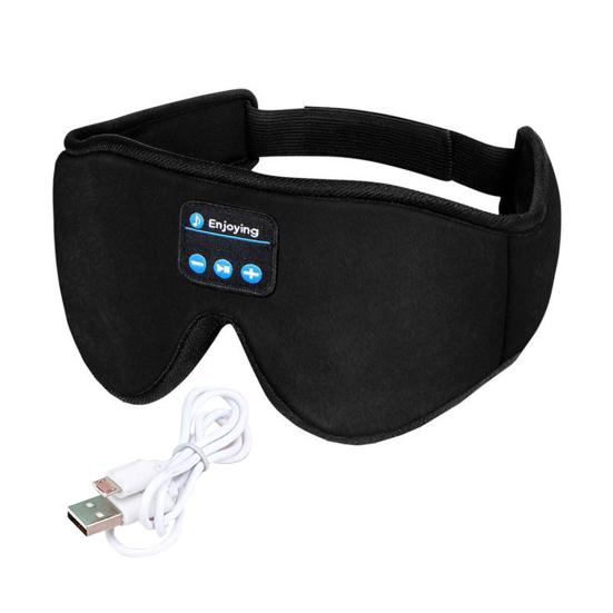 Bluetooth-kompatibelt Sovecover med Høyttalere 3D Konturert Øyemaske i Memoryskum 16 timers Spilletid Trådløs Lyd Hudvennlig Nattbind