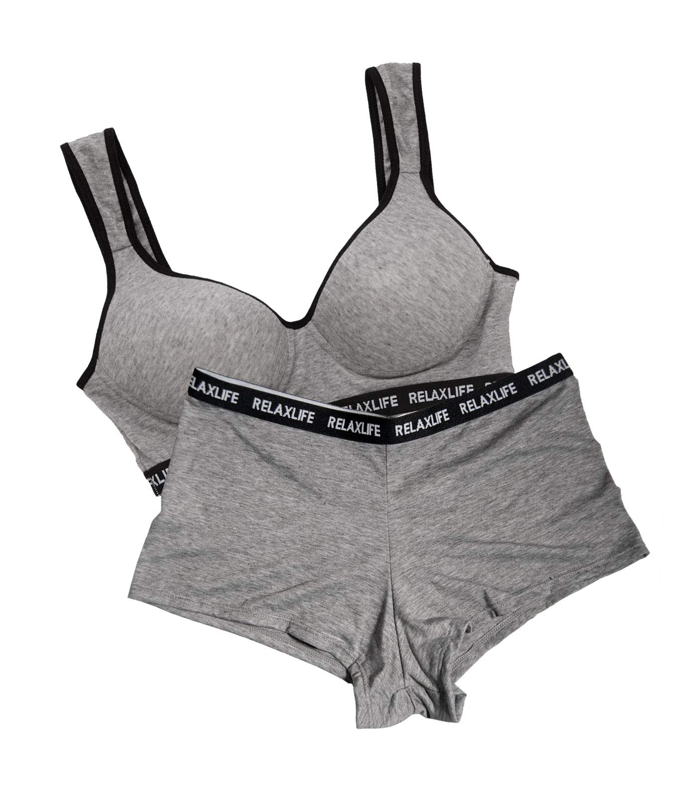 

Laurea Core Core Беспроводной спортивный бюстгальтер и трусики Размер Бюстгальтер и трусики Беспроводной спортивный Ночной спортивный бюстгальтер с чашечками Женский комплект, Серый, L, 1/4 длины,