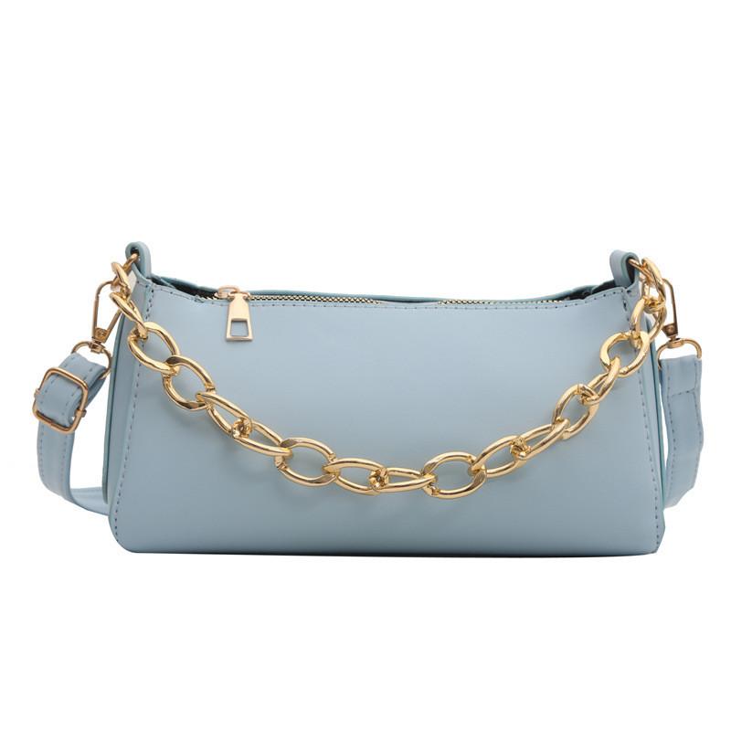 Urban Minimalist Style Pure Color Chain Small Square Shoulder Bag