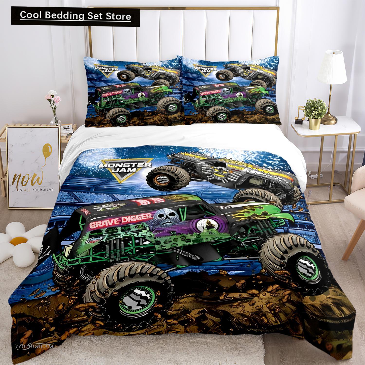 

Мультяшный монстр-трак всесезонный пододеяльник одеяло постельное белье мягкий пододеяльник и наволочки односпальные/двуспальные/королевские/королевские US Queen(228x228cm)