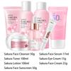 Sakura Oczyszczający Żel do Twarzy Koreańskie Serum do Twarzy Peeling Złuszczający Nawilżający Tonik Krem pod Oczy Krem z Filtrem Kosmetyki Zestaw do Pielęgnacji Skóry
