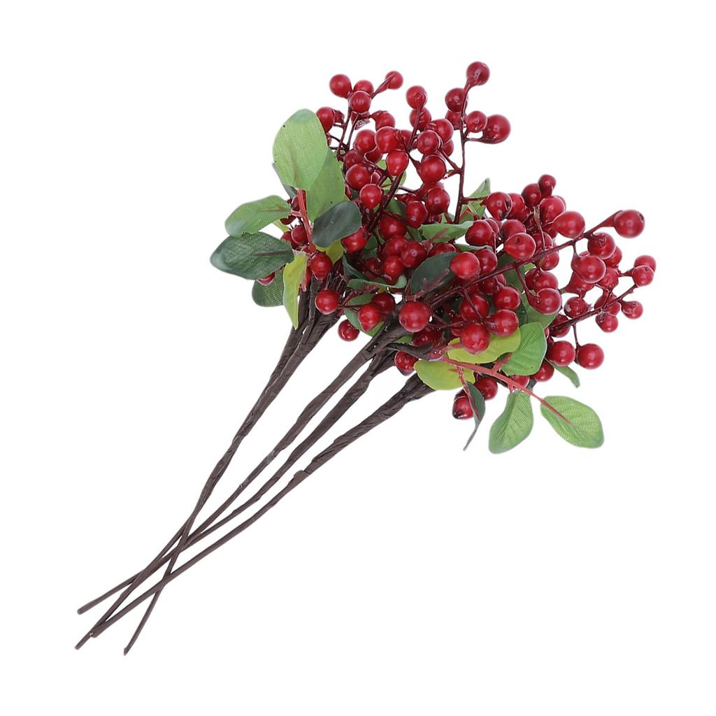 12Pcs Lifelike Simulation Berries Red PVC Christmas Ornaments for Tree Decor Home Party Birthday Baby Shower Wedding DIY Craft