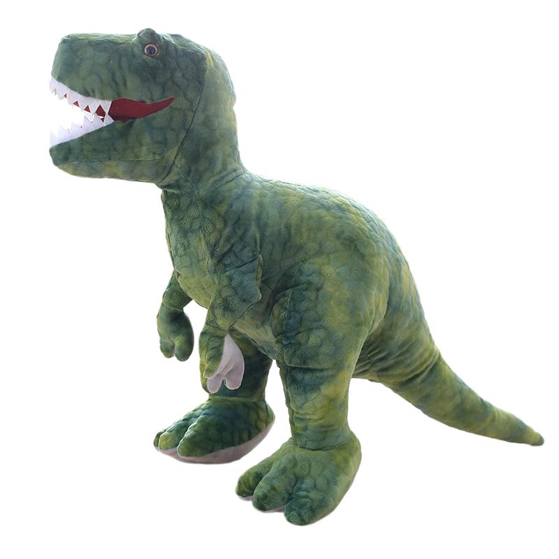 Soft Dinosaur Plush Toy Stuffed Brown Green T-Rex Triceratops Standing Scary Animal Plushie Men Gift