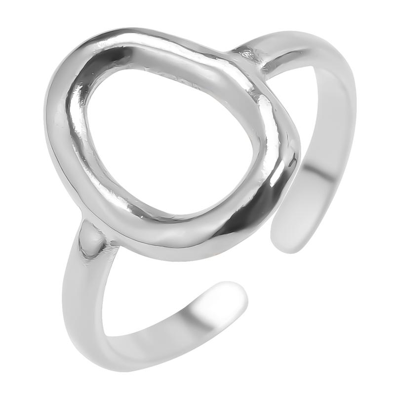 

Small Oval Ring Geometric Stainless Steel Ring For Women Accessories Open Adjustable Anillos Mujer Acier Inoxydable Wedding Gift adjustable