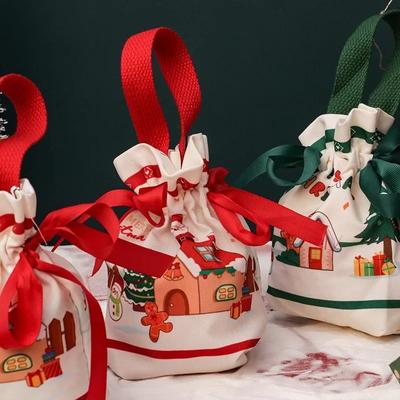 10-40PCS Christmas Gift Box Apple Packaging Cartoon Blessed Apple Bag for Christmas Eve Holiday Gift Wrapping Decor