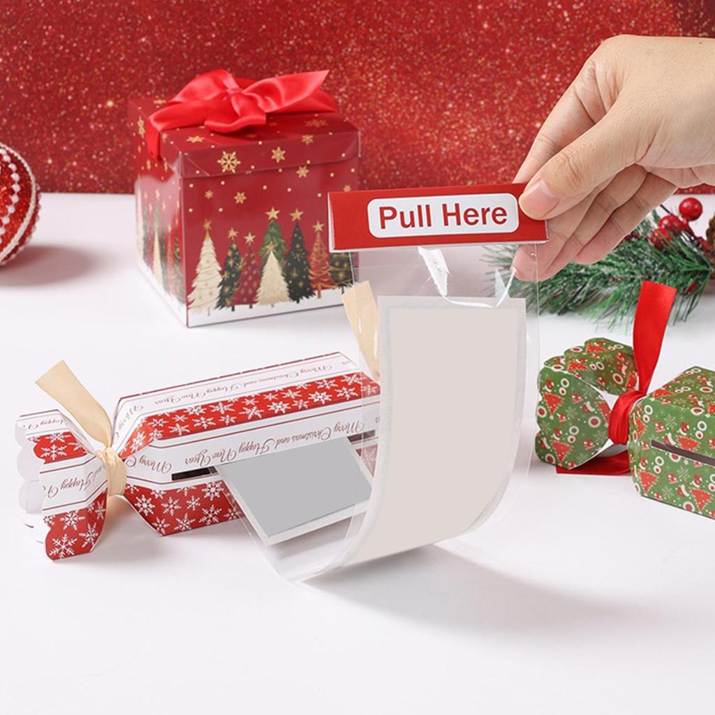Money Pull Out Box Christmas Money Holder Pull Pouch Cash Pull Boxes Merry Christmas Money Box Unique Money Case 4pcs
