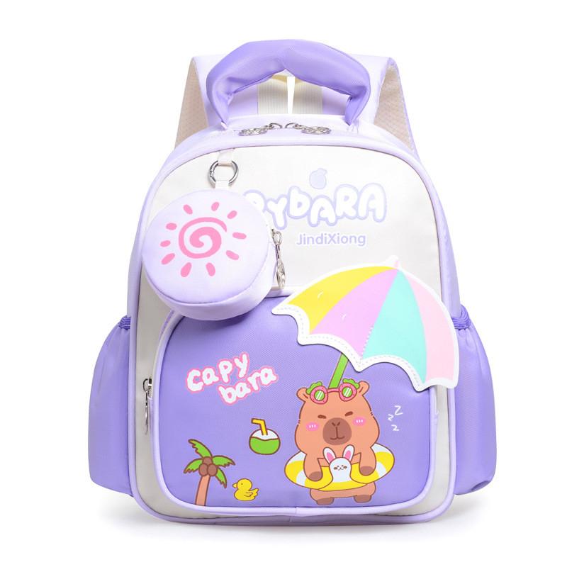 Kids School Bag With Swim Circle Capybara Print For Middle Kids