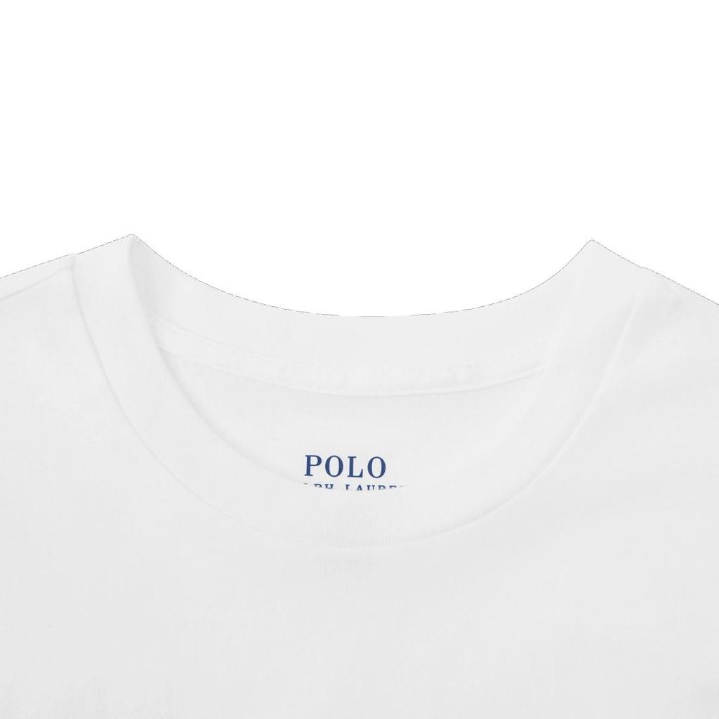 Polo Ralph Lauren SS26 Buchstabenlogo Splash-Print Strick Rundhals Kurzarm T-Shirt Klassische Damen Oberteile 211857382-001