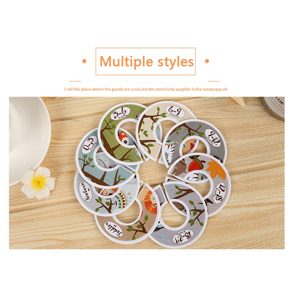 8 Pieces Wardrobe Clothes Dividers Portable Closet Hanging Size Buckles Hanger Separation Circle Bedroom Shopping Mall