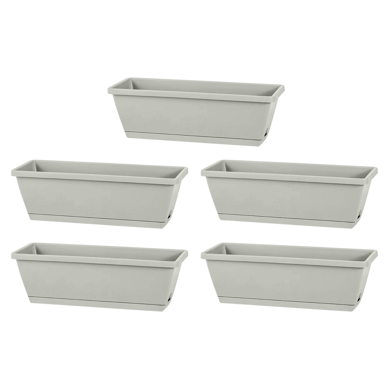 43cm Rectangular Plastic Planter Box, Gardening Flower Pot Set - for Vegetables and Herbs One Size белый