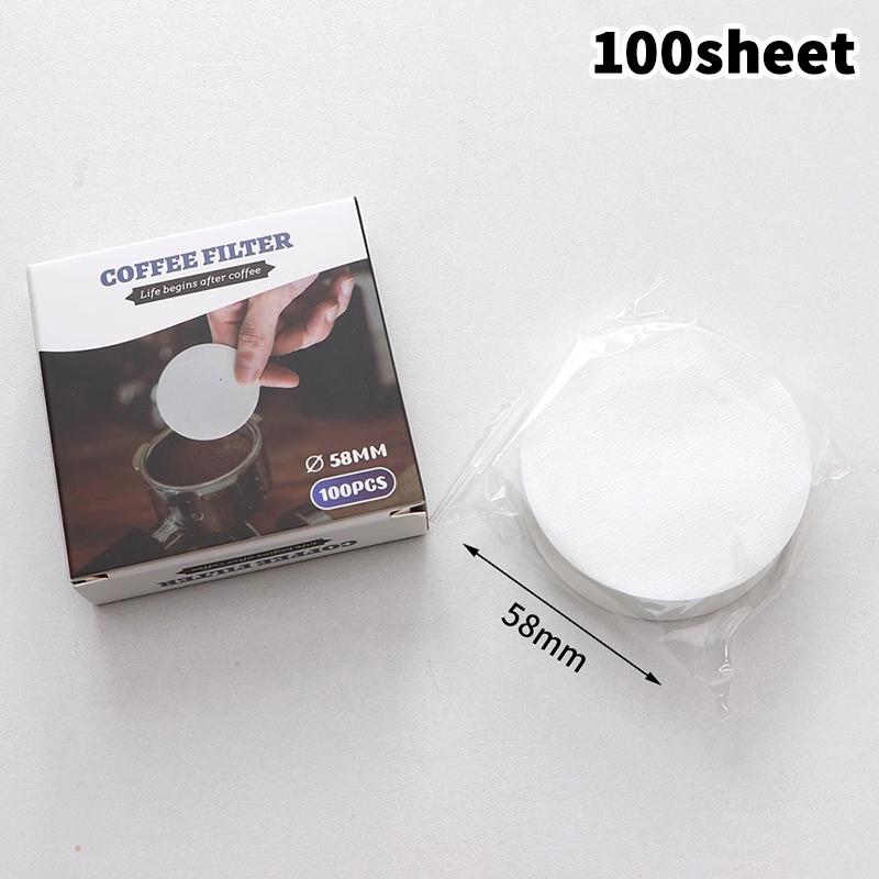 51/53/58mm Portafilter Basket Coffee Filter Paper For Espresso Machines 100 Sheets Round Coffee Paper Filter Outdoor Tableware