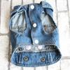 Pet cat dog clothes small dog Yorkshire chihuahua denim vest spring autumn winter