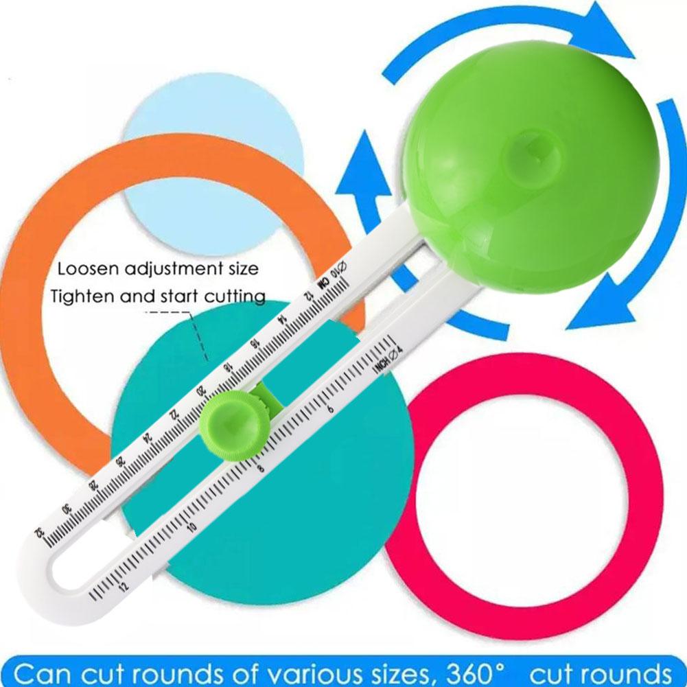 Einfaches Kunststoff-Rundschneidemesser Modell Zirkel Kreisschneider Für Papier Scrapbooking Karten Schneidwerkzeuge L4X9