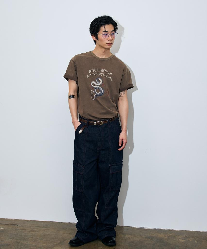 VETEZE Bgbb Snake Garment Dyed Half T (Brown)