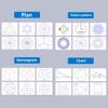 Multifunctional Drawing Ruler 360 Degree Angle and Circle Drawing Stencil Geometric Drawing Template Measuring Ruler