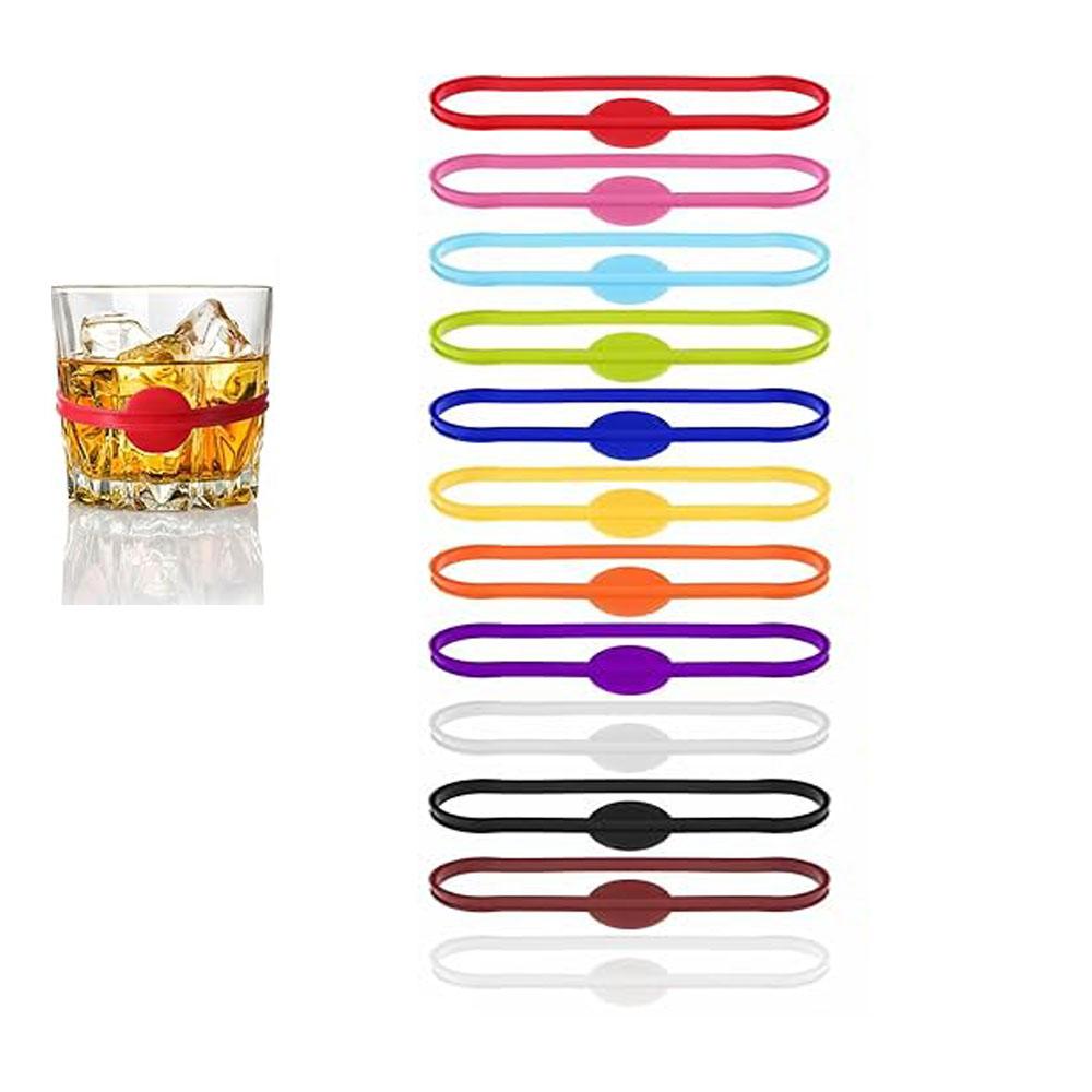Silicone Wine Glass Markers,Color-Coded Identification Tags for Party Use for Wine,Beer,Cocktail Glasses-Ideal for Home and Bar 7