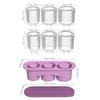 Ice Cube Tray for Tumbler Cup 30Oz-40Oz 3 Pcs Silicone Cylinder Ice Mold with Lid and Bin for Freezer, Easy Fill and Release Ice