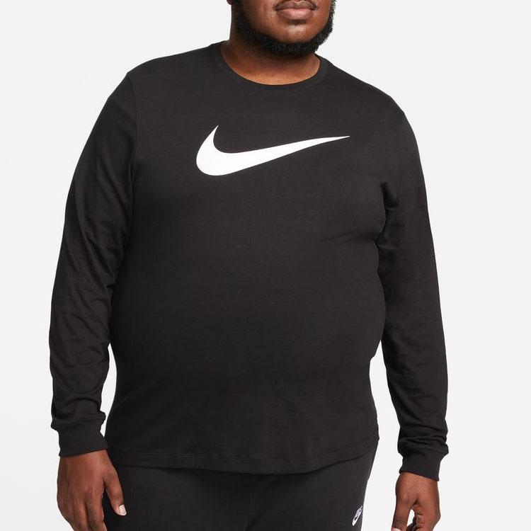 Nike Logo Print Long Sleeve Sports T-Shirt Men Tops Black DZ2987-010