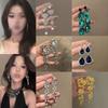 Super Flash Zircon Long Fringed Stud Earrings Fashion Earrings Temperament Versatile Earrings Women
